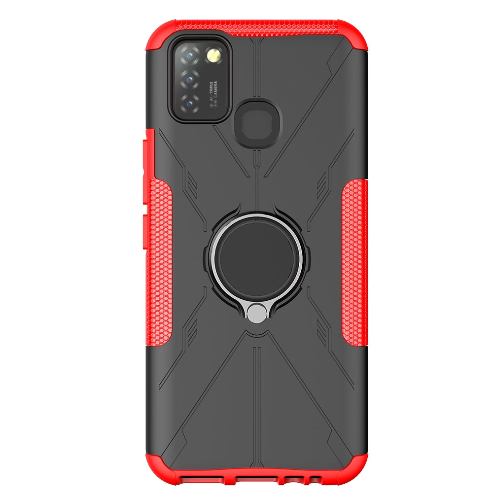 For Infinix Smart 5 X657 / Hot 10 Lite Hybrid Soft TPU Hard PC Heavy Duty Phone Case Ring Holder Kickstand Anti-Scratch Shockproof Cover