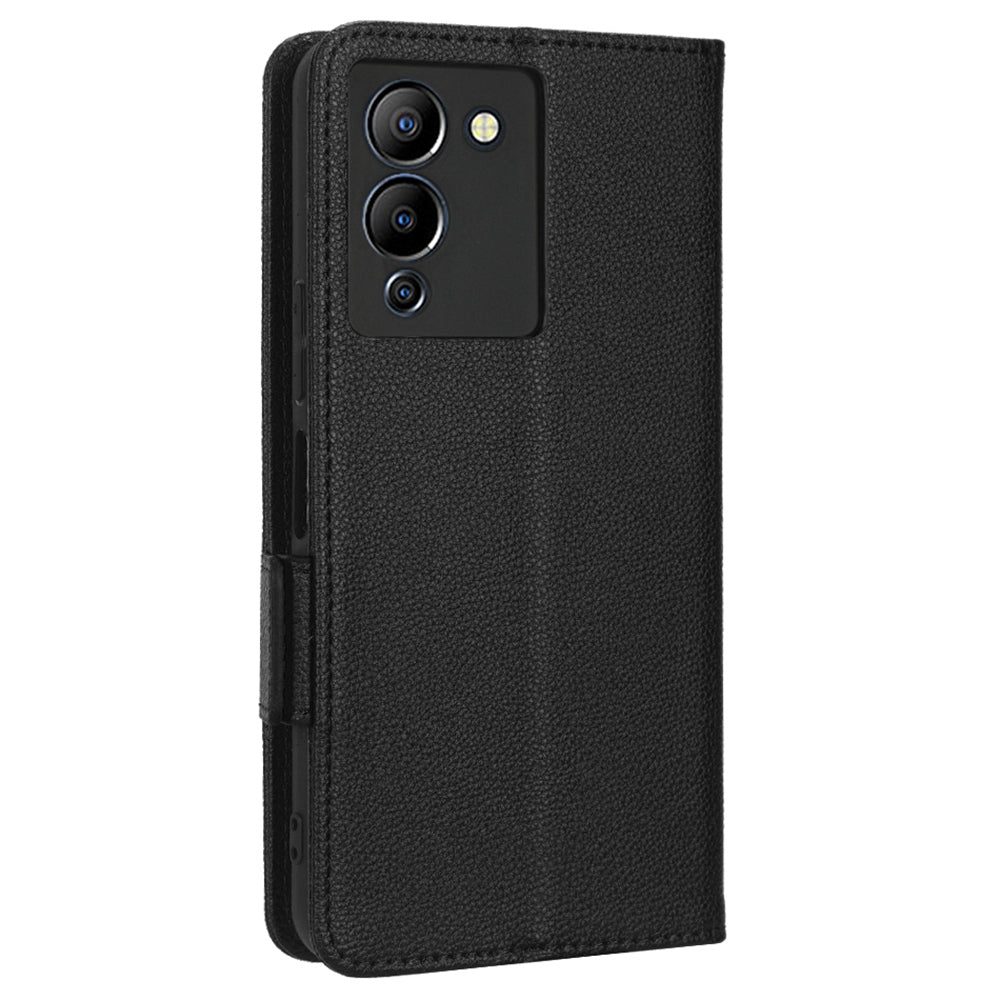 For Infinix Note 12 G96 4G X670 Litchi Texture Phone Cover Drop-proof PU Leather Magnetic Clasp Case with Stand Wallet