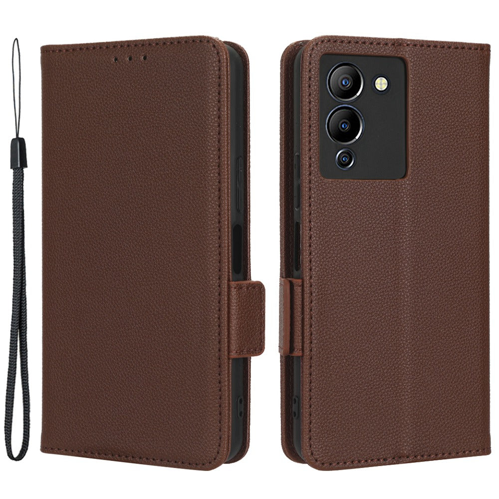 For Infinix Note 12 G96 4G X670 Litchi Texture Phone Cover Drop-proof PU Leather Magnetic Clasp Case with Stand Wallet