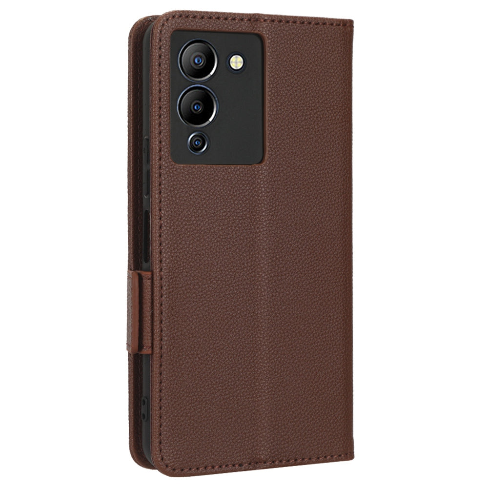 For Infinix Note 12 G96 4G X670 Litchi Texture Phone Cover Drop-proof PU Leather Magnetic Clasp Case with Stand Wallet