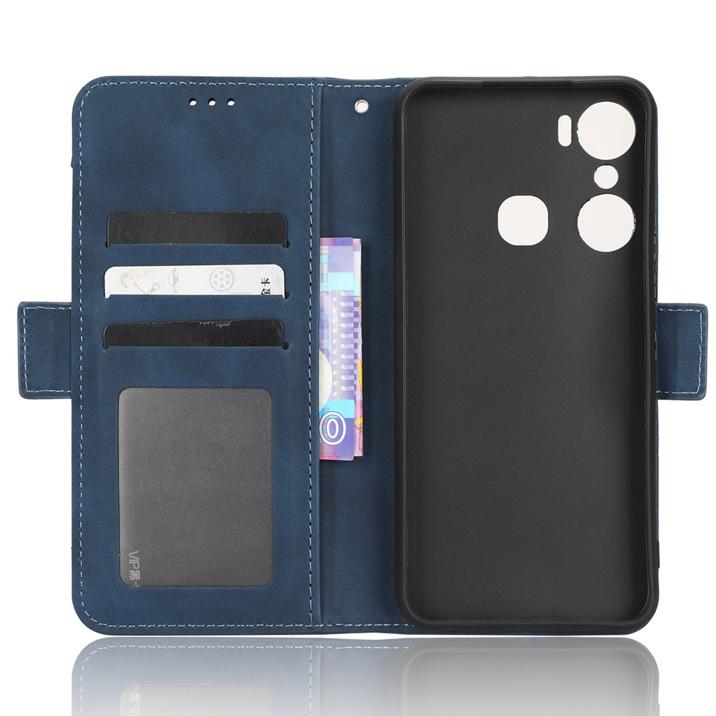 For Infinix Hot 12 Pro 4G X668C PU Leather Stand Multiple Card Slots Case Double Magnetic Clasp Flip Wallet Phone Cover