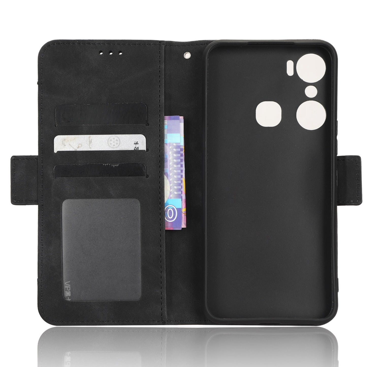 For Infinix Hot 12 Pro 4G X668C PU Leather Stand Multiple Card Slots Case Double Magnetic Clasp Flip Wallet Phone Cover