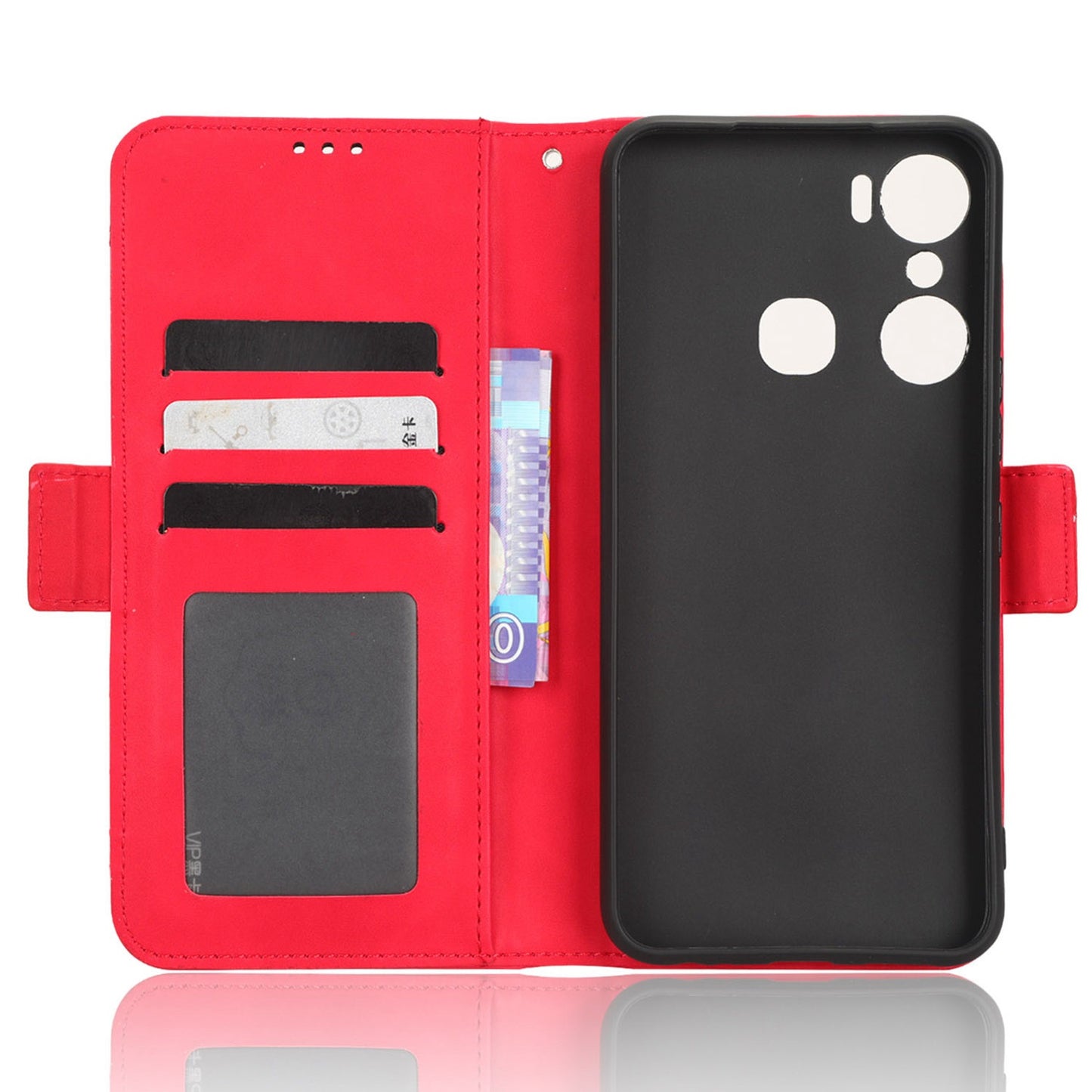For Infinix Hot 12 Pro 4G X668C PU Leather Stand Multiple Card Slots Case Double Magnetic Clasp Flip Wallet Phone Cover