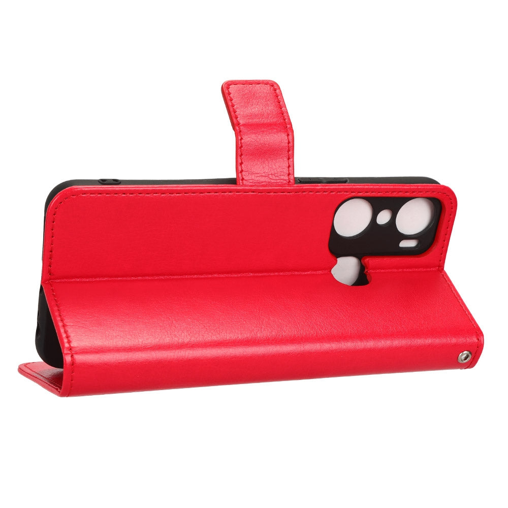 For Infinix Hot 12 Pro 4G X668C Crazy Horse Texture Wallet Case PU Leather Stand Function Magnetic Closure Phone Cover with Strap