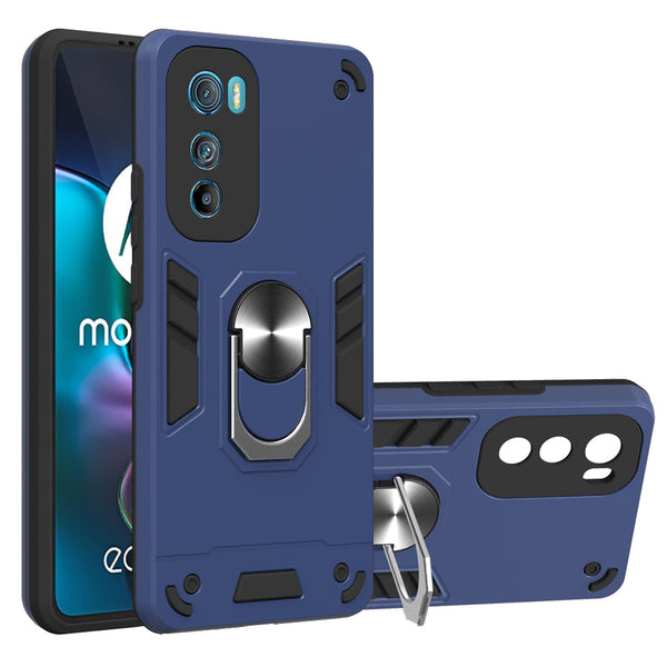 YB PC Series-1 for Motorola Edge 30 5G TPU + PC Drop-proof Phone Cover Rotary Ring Kickstand Back Case