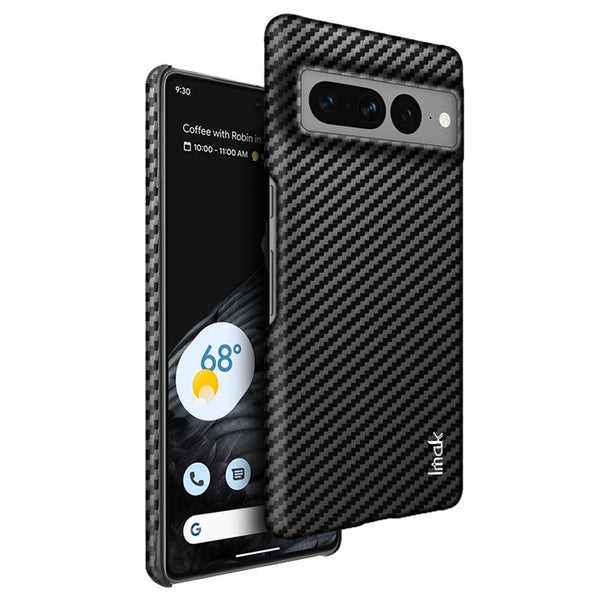 IMAK Ruiyi Series for Google Pixel 7 Pro 5G Carbon Fiber Texture Anti-drop Phone Case PU Leather Coated PC Back Cover