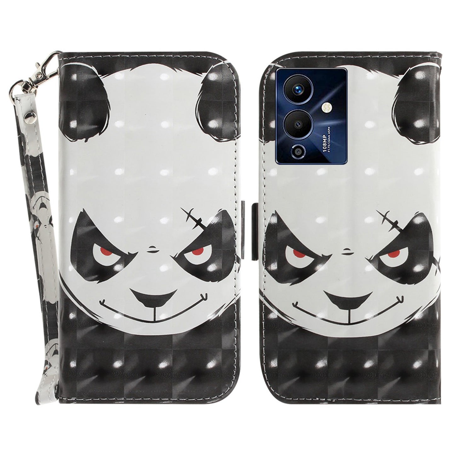 For Infinix Note 12 Pro 5G 3D Pattern Printing Shockproof Phone Case PU Leather + TPU Stand Wallet Cover with Strap