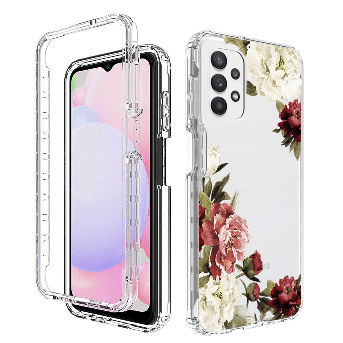 2-in-1 Stylish Pattern Printing Phone Case For Samsung Galaxy A13 4G, PC Frame + TPU Transparent Phone Cover