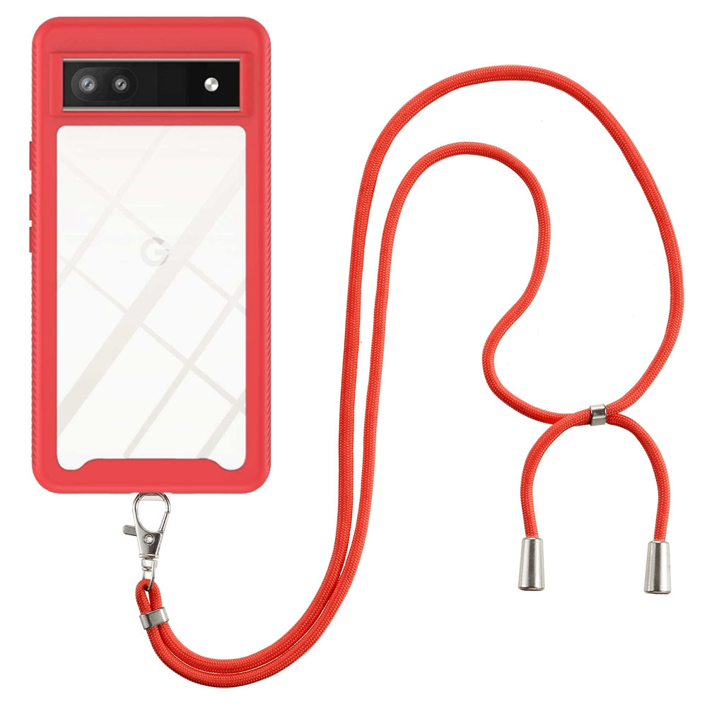 YB PC Series-4 for Google Pixel 6a 5G Non-slip Anti-fall Phone Cover PC + TPU Detachable 2-in-1 Mobile Phone Case with Adjustable Lanyard
