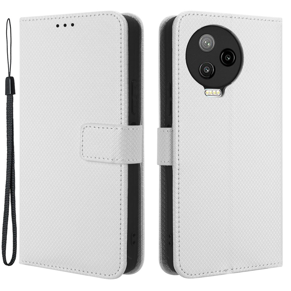 For Infinix Note 12 Pro 4G X676B Fully Wrapped Diamond Texture PU Leather Stand Magnetic Clasp Case Wallet Phone Cover