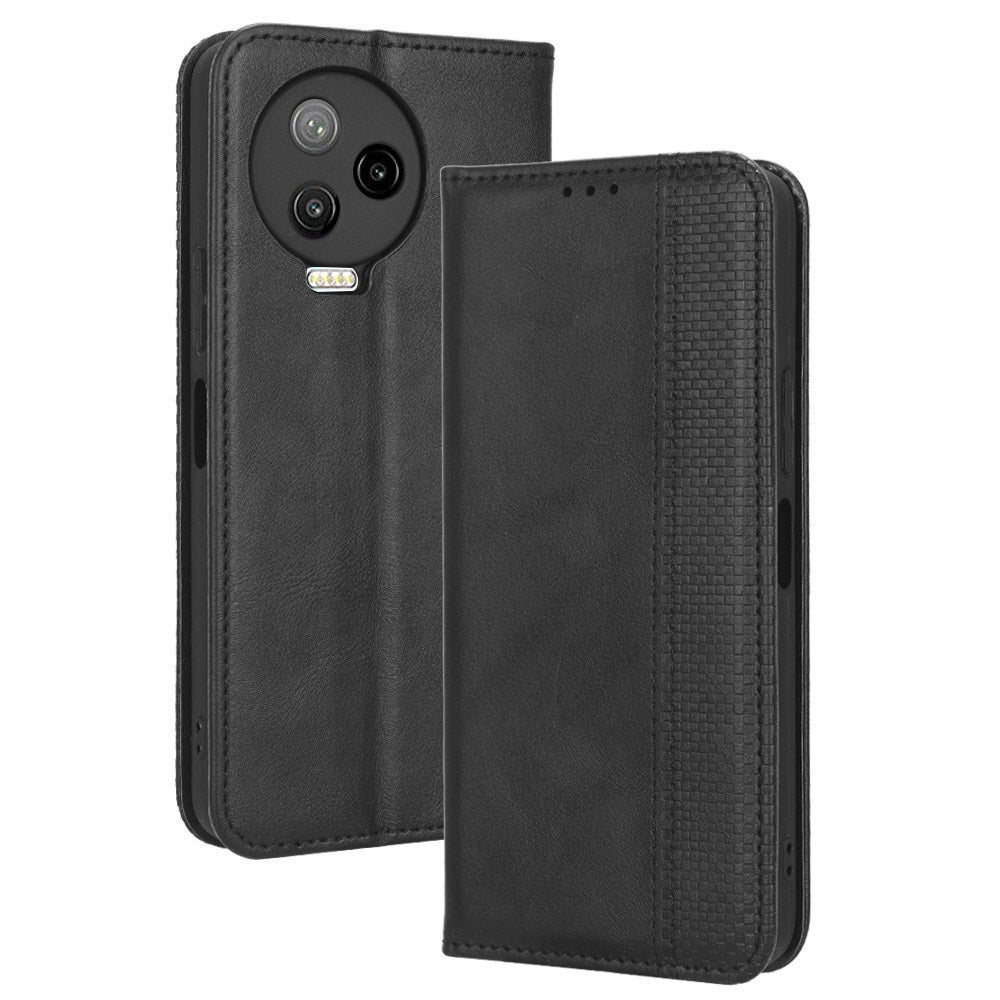 For Infinix Note 12 Pro 4G X676B / Note 12 (2023) 4G Retro Texture Well-protected PU Leather Wallet Stand Case Imprinted Pattern Auto Closing Magnetic Phone Cover