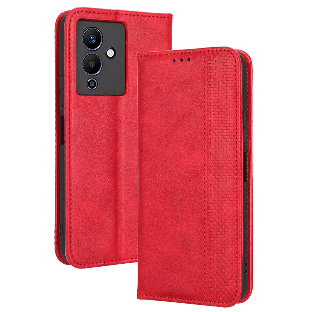 For Infinix Note 12 5G X671 / Note 12 Pro 5G X671B Retro Texture Wallet Case PU Leather Imprinted Pattern Stand Magnetic Absorption Phone Cover