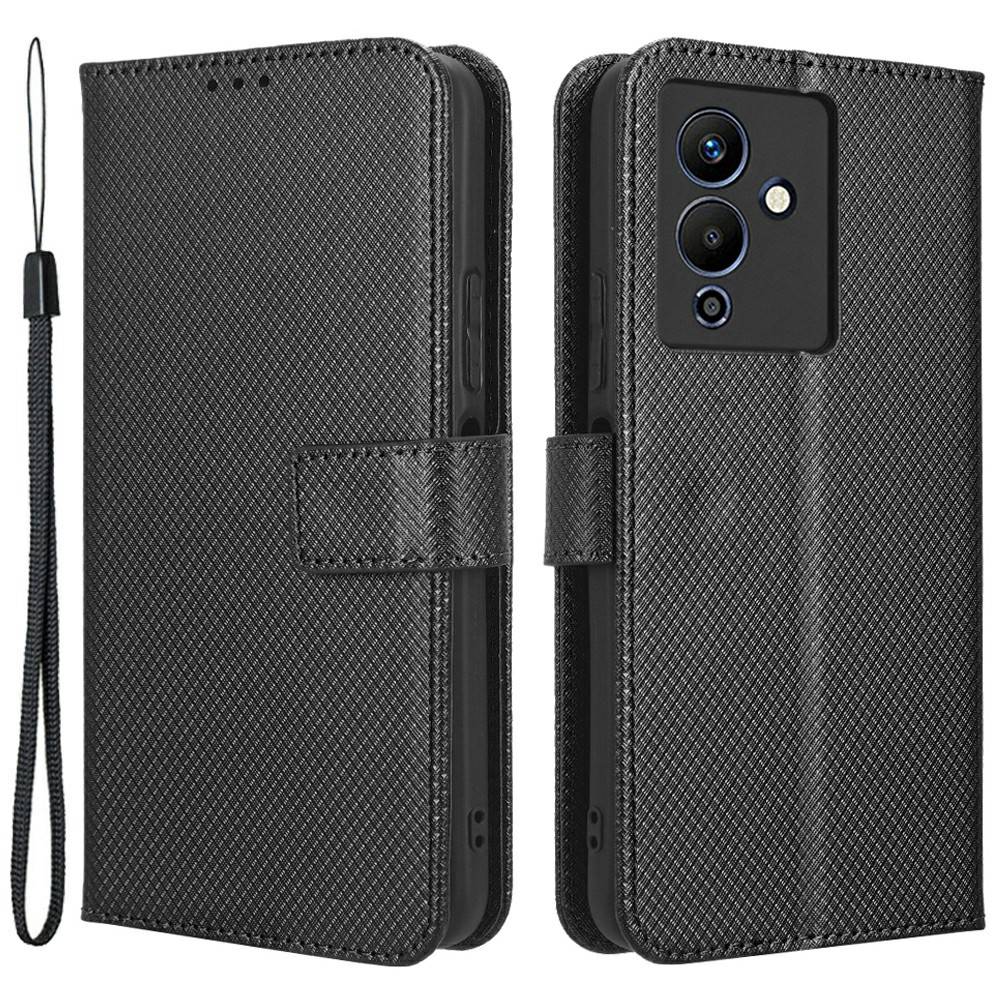 For Infinix Note 12 5G / Note 12 Pro 5G / X671 / X671B Diamond Texture Magnetic Closure Phone Case Stand Wallet Shockproof Phone Cover with Strap
