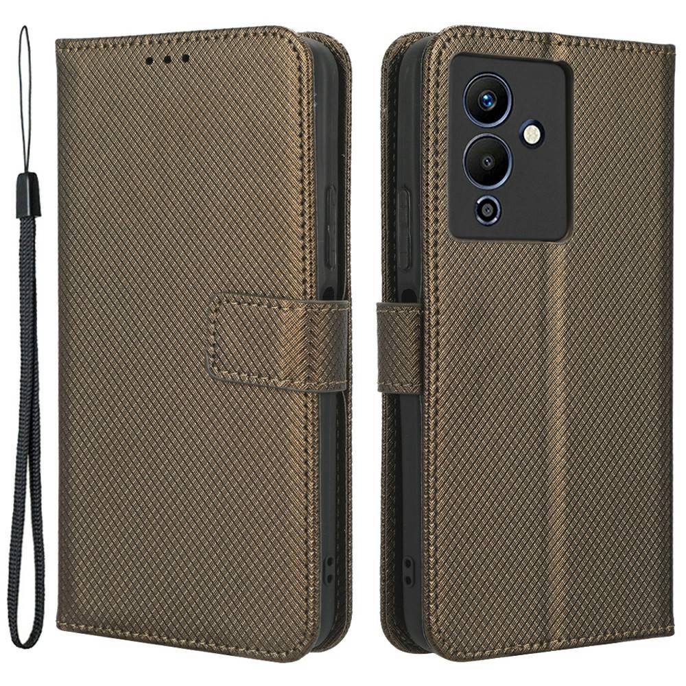For Infinix Note 12 5G / Note 12 Pro 5G / X671 / X671B Diamond Texture Magnetic Closure Phone Case Stand Wallet Shockproof Phone Cover with Strap