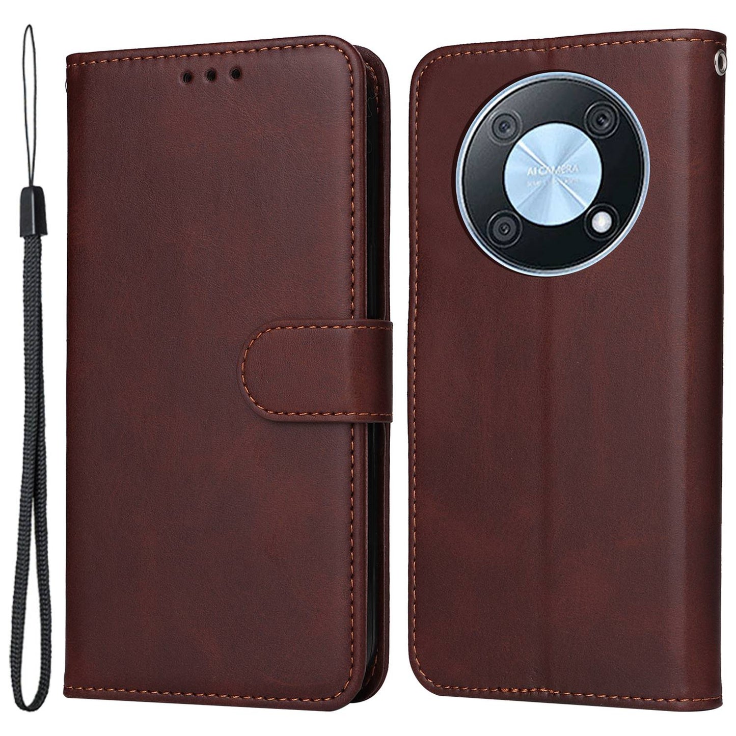 For Huawei Enjoy 50 Pro 4G / nova Y90 4G PU Leather Flip Wallet Case Magnetic Folio Stand Calf Texture Shockproof Phone Cover
