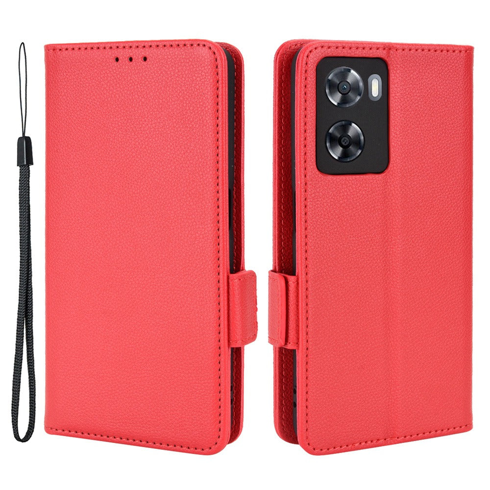 PU Leather Phone Case for Oppo A77 4G / A57 4G / A57e 4G / A57s 4G / A57 (CPH2387) (Taiwan Version), Litchi Texture Stand Wallet Phone Cover
