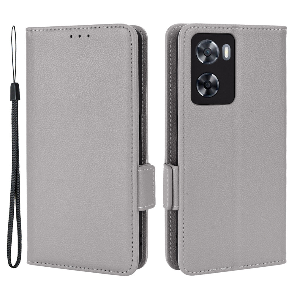 PU Leather Phone Case for Oppo A77 4G / A57 4G / A57e 4G / A57s 4G / A57 (CPH2387) (Taiwan Version), Litchi Texture Stand Wallet Phone Cover