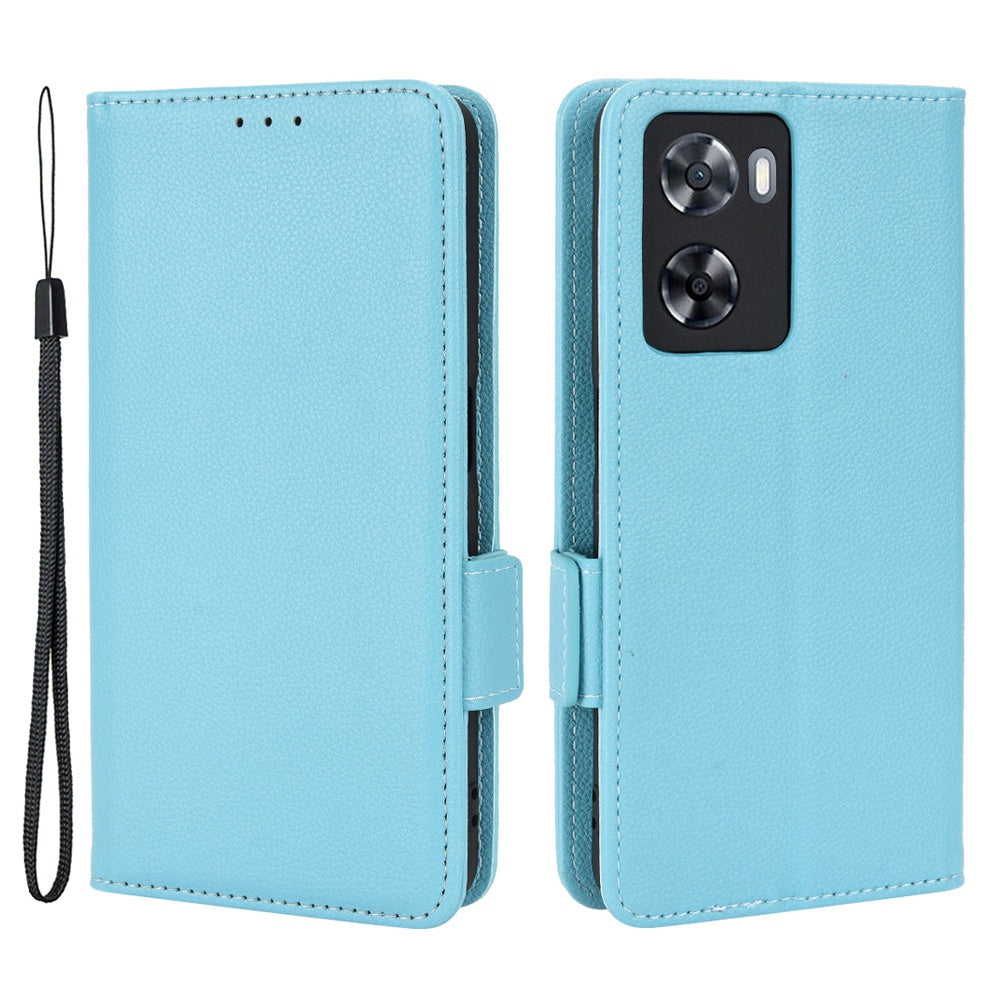 PU Leather Phone Case for Oppo A77 4G / A57 4G / A57e 4G / A57s 4G / A57 (CPH2387) (Taiwan Version), Litchi Texture Stand Wallet Phone Cover