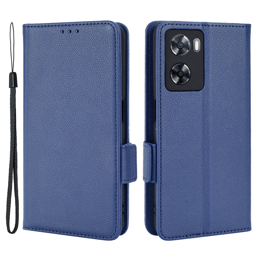 PU Leather Phone Case for Oppo A77 4G / A57 4G / A57e 4G / A57s 4G / A57 (CPH2387) (Taiwan Version), Litchi Texture Stand Wallet Phone Cover