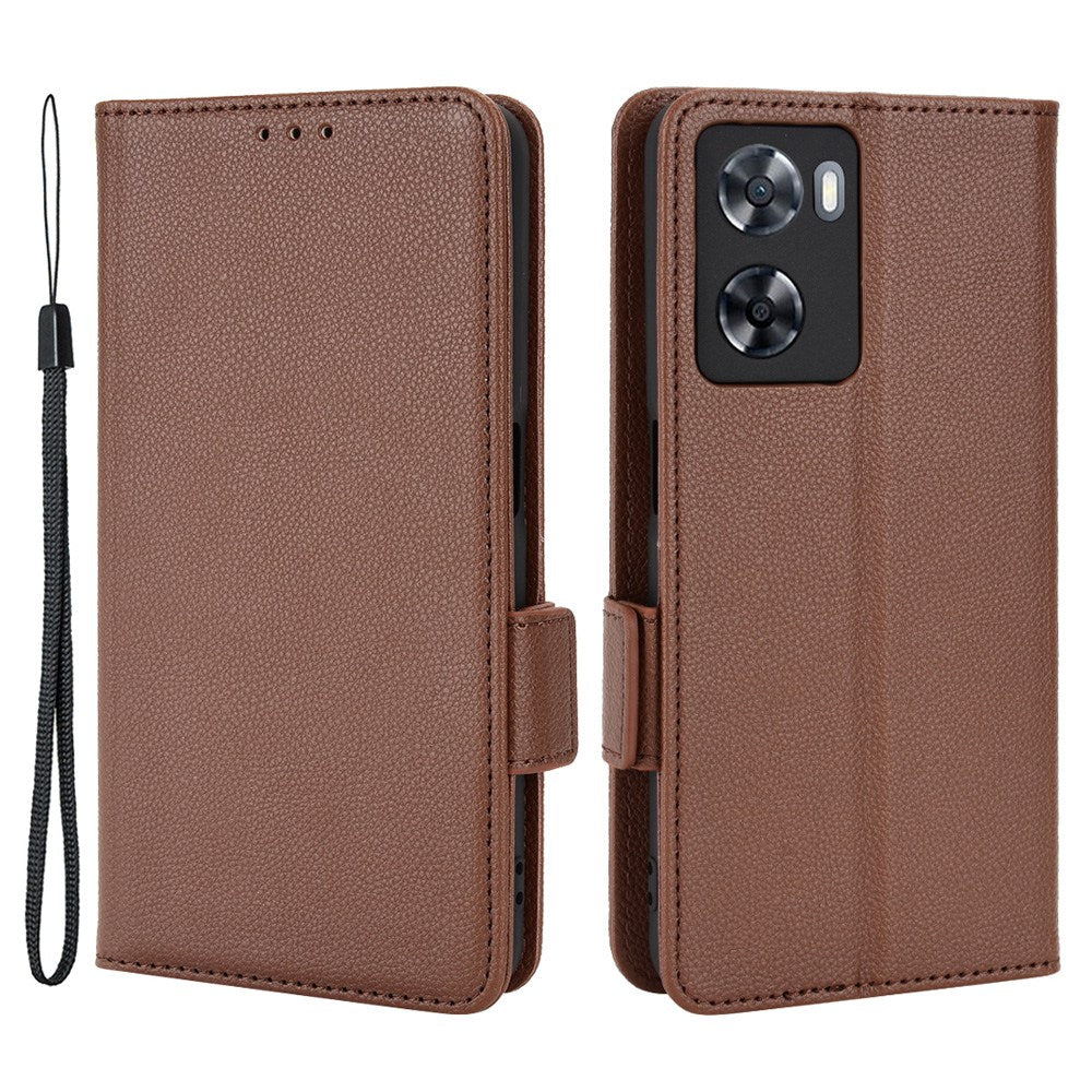 PU Leather Phone Case for Oppo A77 4G / A57 4G / A57e 4G / A57s 4G / A57 (CPH2387) (Taiwan Version), Litchi Texture Stand Wallet Phone Cover
