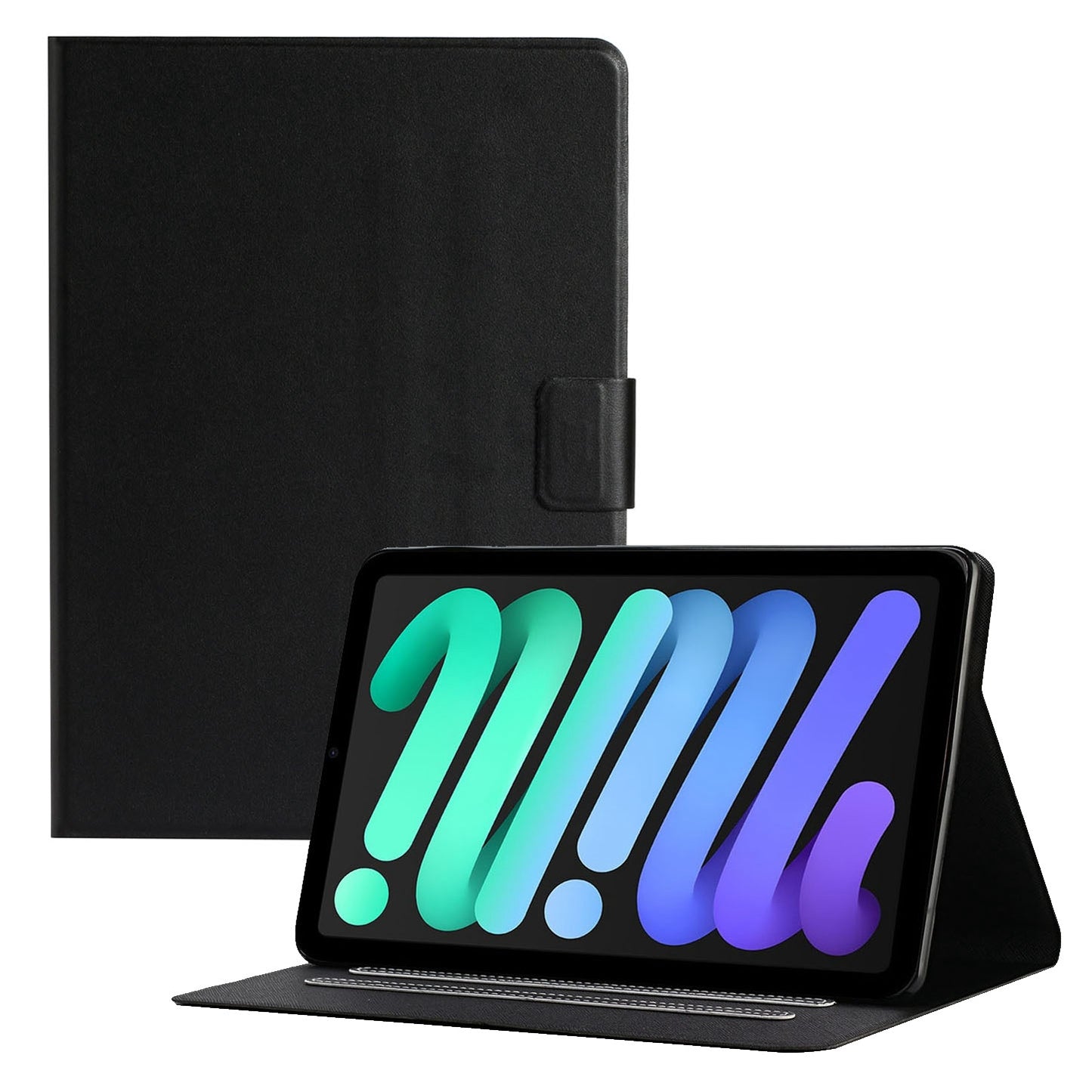 For iPad 10.9 (2022) Solid Color PU Leather Tablet Case Card Holder Full Protection Cover with Adjustable Stand