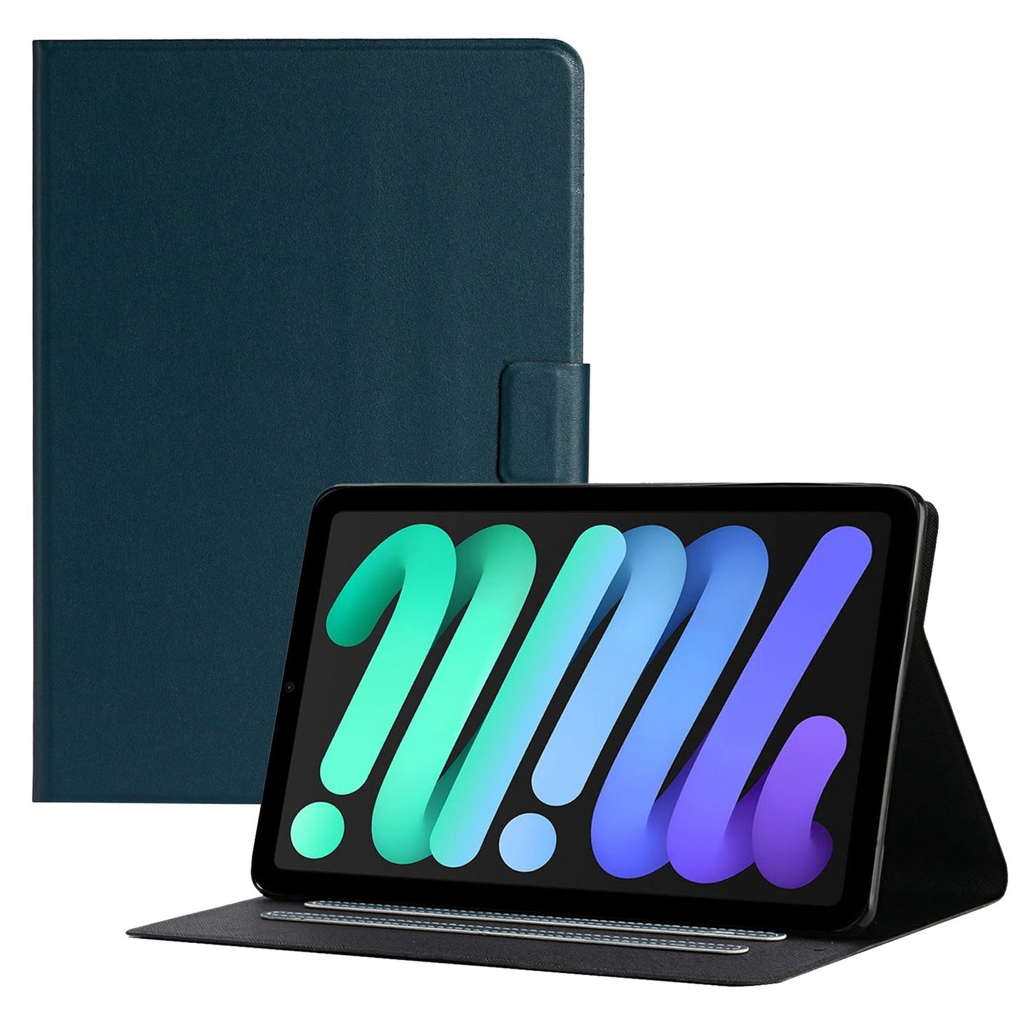 For iPad 10.9 (2022) Solid Color PU Leather Tablet Case Card Holder Full Protection Cover with Adjustable Stand