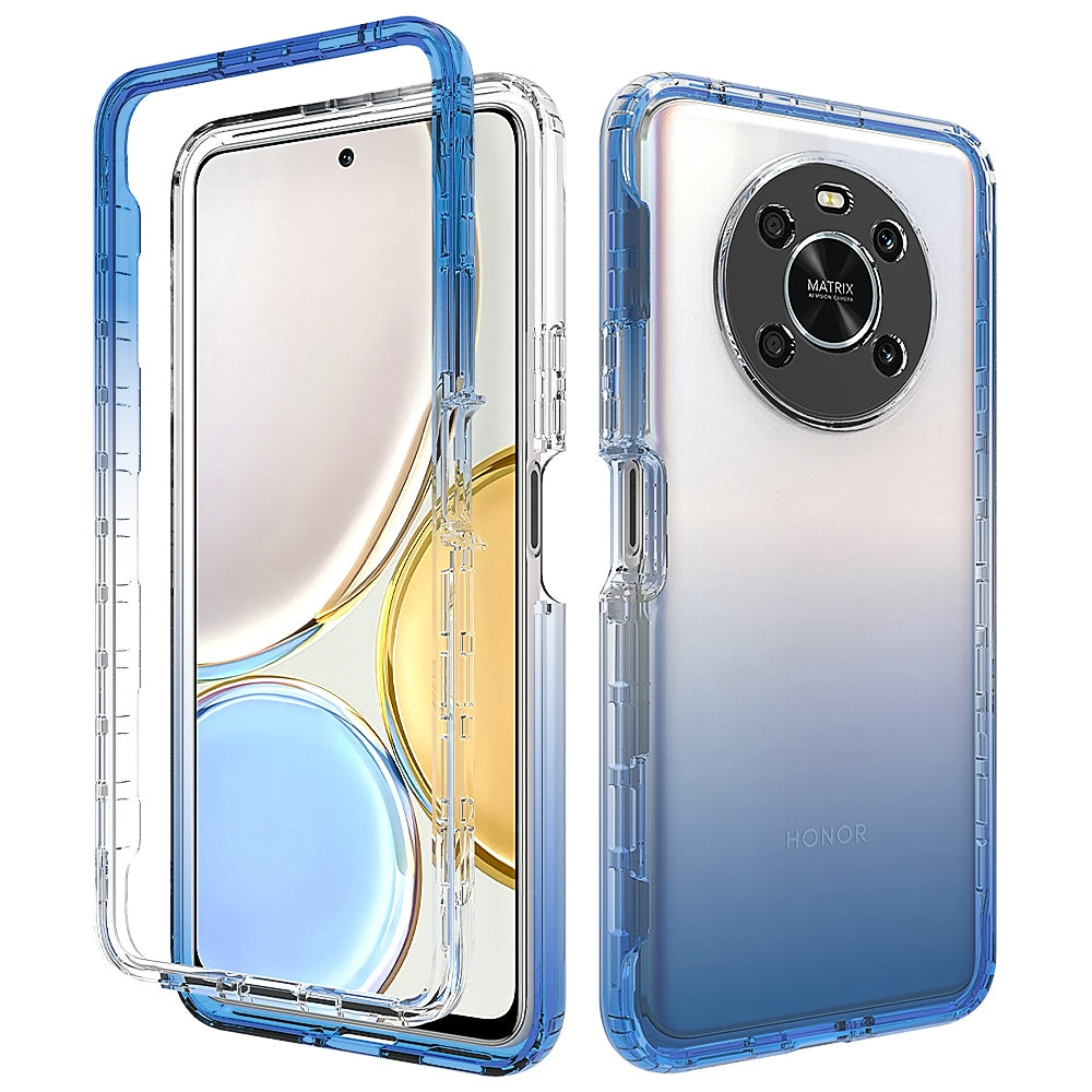 For Honor Magic 4 Lite 5G / X9 5G / X9 4G Transparent TPU + PC Phone Protective Case Stylish Gradient Anti-scratch Cover