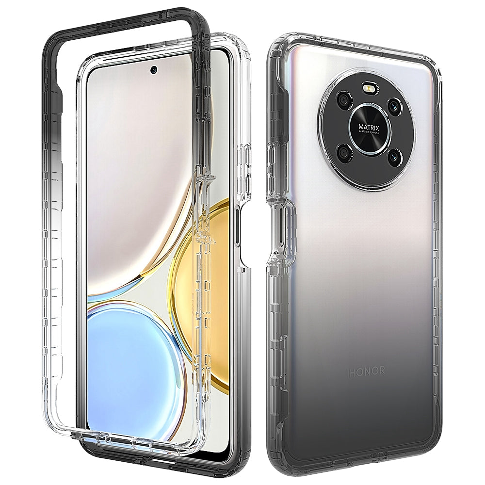 For Honor Magic 4 Lite 5G / X9 5G / X9 4G Transparent TPU + PC Phone Protective Case Stylish Gradient Anti-scratch Cover