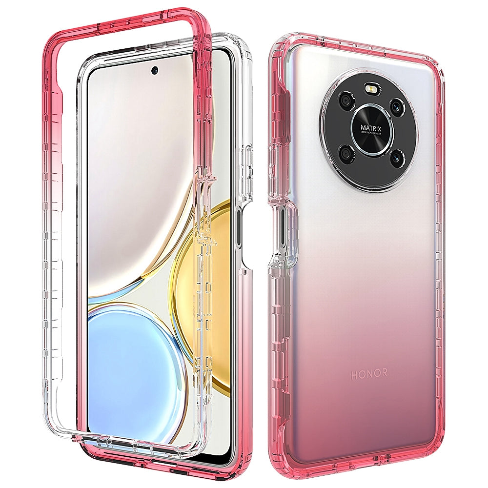 For Honor Magic 4 Lite 5G / X9 5G / X9 4G Transparent TPU + PC Phone Protective Case Stylish Gradient Anti-scratch Cover