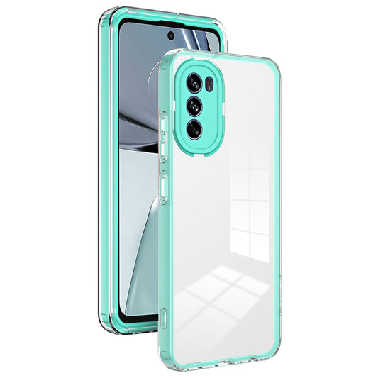 Cellphone Cover for Motorola Moto G62 5G, 3-in-1 Clear TPU Backplate + PC Frame + PC Camera Protection Ring Phone Back Case
