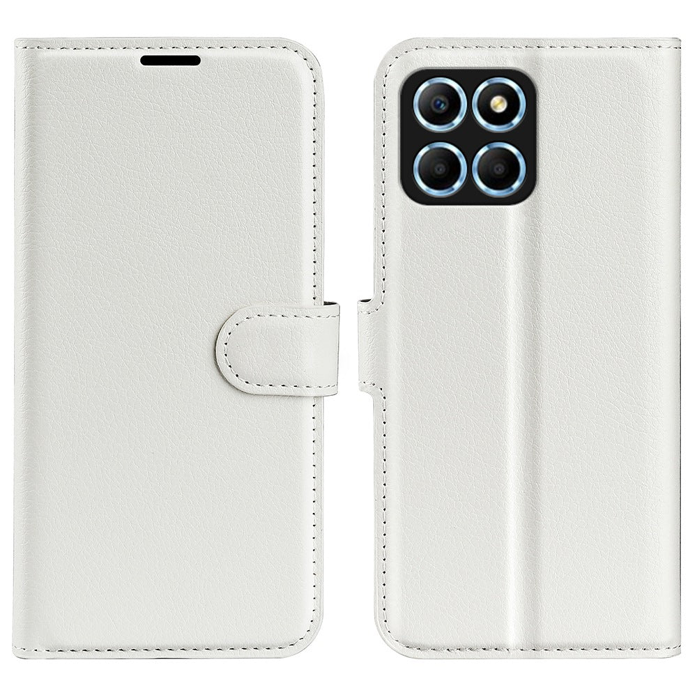 For Honor X8 5G Stand Wallet Phone Case Litchi Texture PU Leather + TPU Folio Flip Magnetic Clasp Cover