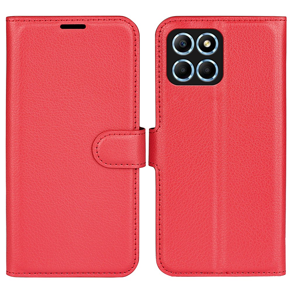 For Honor X8 5G Stand Wallet Phone Case Litchi Texture PU Leather + TPU Folio Flip Magnetic Clasp Cover