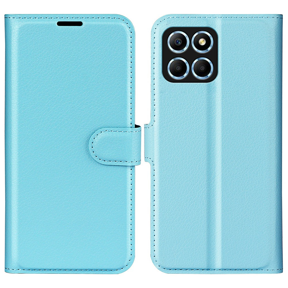 For Honor X8 5G Stand Wallet Phone Case Litchi Texture PU Leather + TPU Folio Flip Magnetic Clasp Cover