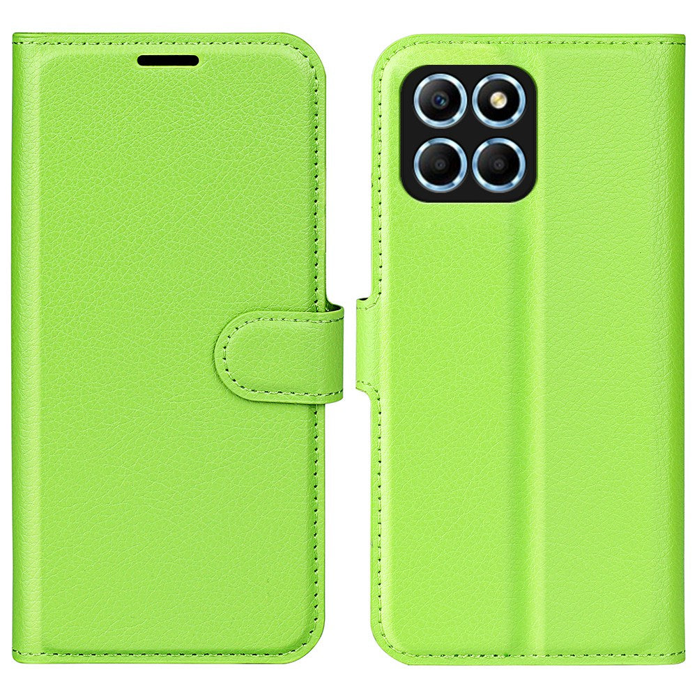 For Honor X8 5G Stand Wallet Phone Case Litchi Texture PU Leather + TPU Folio Flip Magnetic Clasp Cover