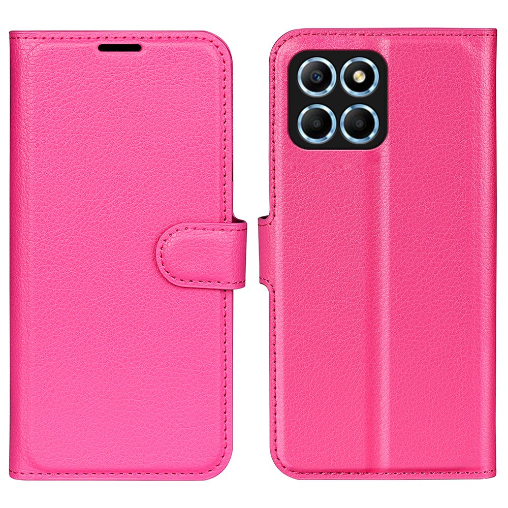 For Honor X8 5G Stand Wallet Phone Case Litchi Texture PU Leather + TPU Folio Flip Magnetic Clasp Cover