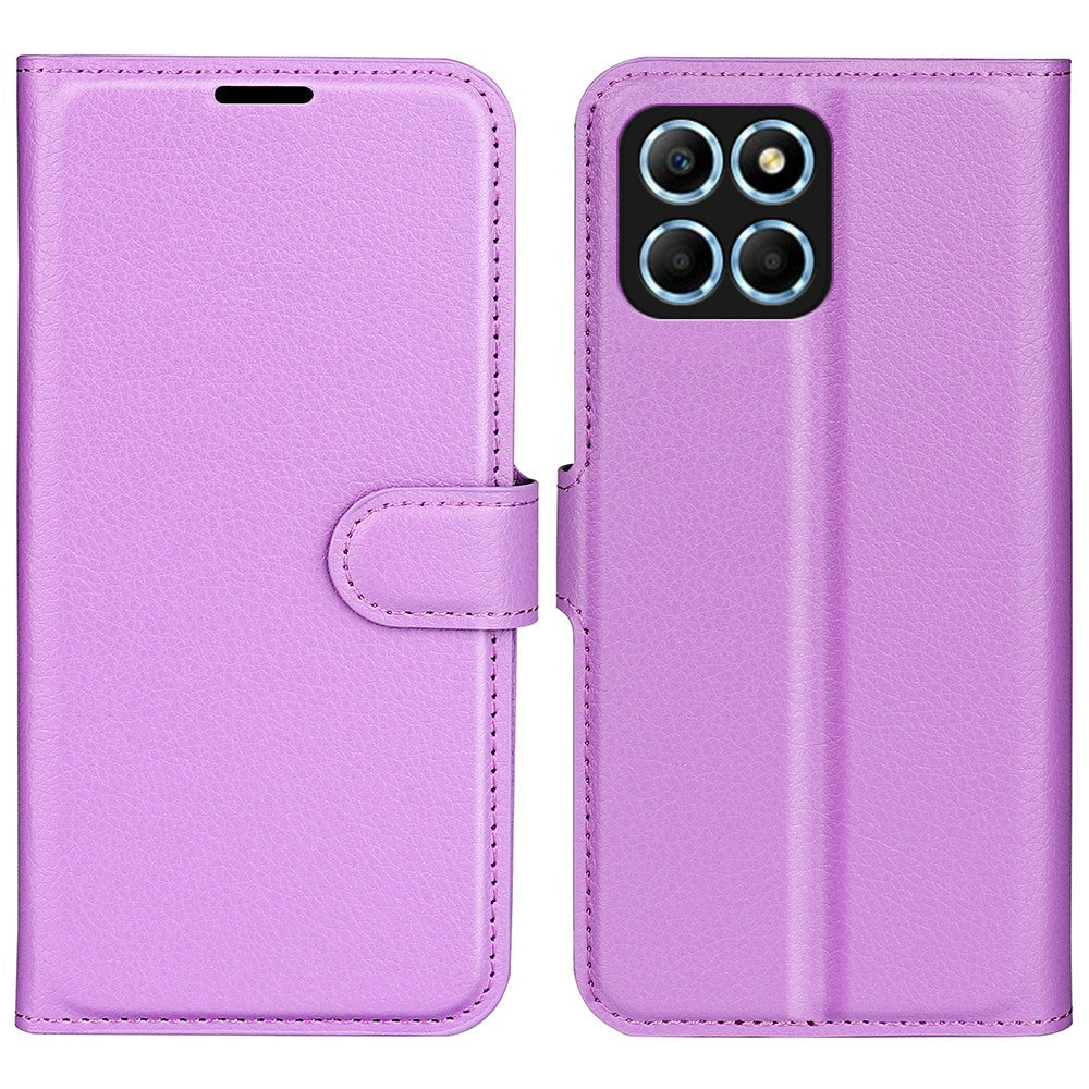 For Honor X8 5G Stand Wallet Phone Case Litchi Texture PU Leather + TPU Folio Flip Magnetic Clasp Cover