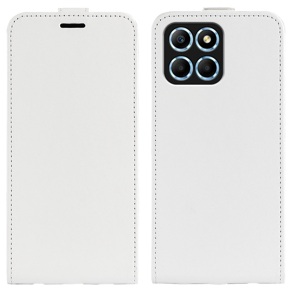 For Honor X8 5G Vertical Flip Crazy Horse Texture PU Leather Case Card Holder Magnetic Clasp Cell Phone Cover