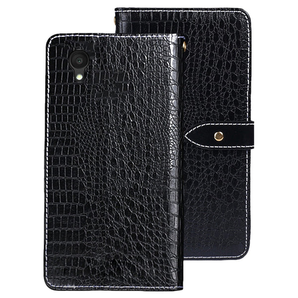 IDEWEI Magnetic Protective Cover for Alcatel 1 Ultra, Crocodile Texture Horizontal Stand PU Leather Wallet Folio Flip Phone Case