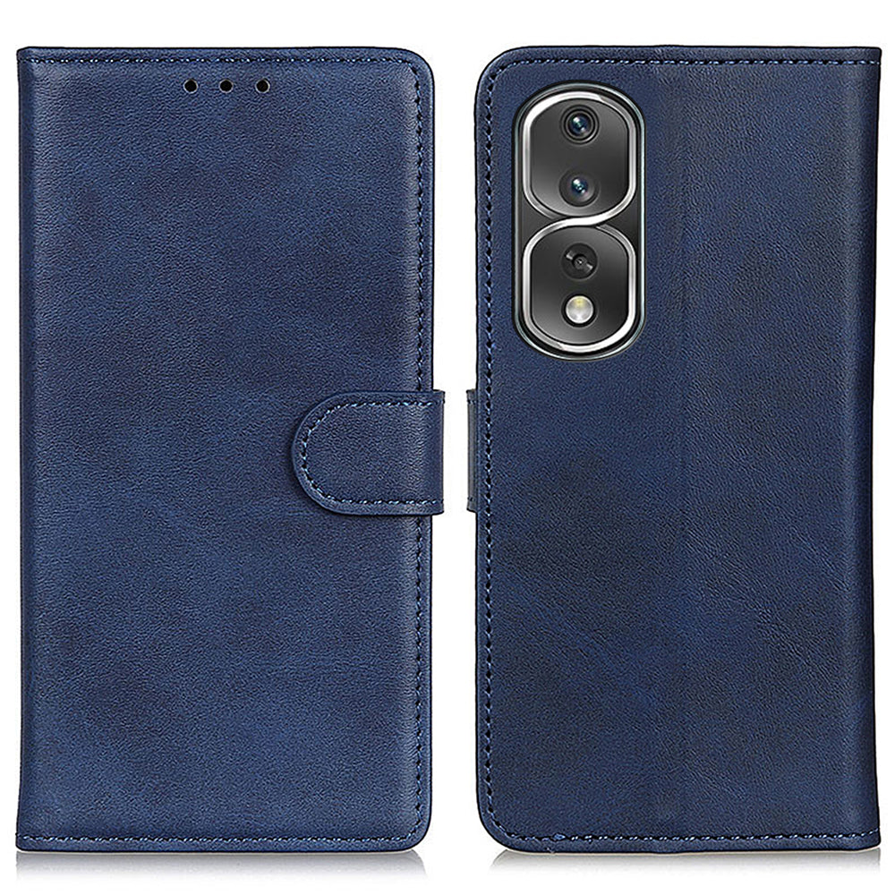 For Honor 80 Pro 5G Cowhide Texture PU Leather Phone Cover Shockproof Stand Wallet Case