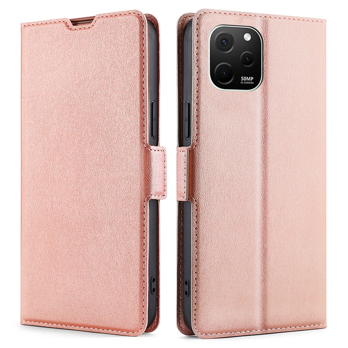For Huawei nova Y61 4G Anti-scratch Card Holder Case PU Leather Stand Full Protection Magnetic Clasp Phone Cover