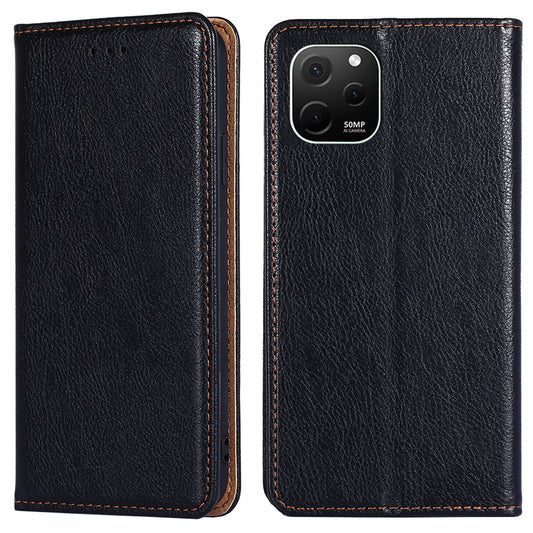 For Huawei nova Y61 4G Magnetic Adsorption PU Leather Protective Cover Foldable Stand Phone Wallet Case