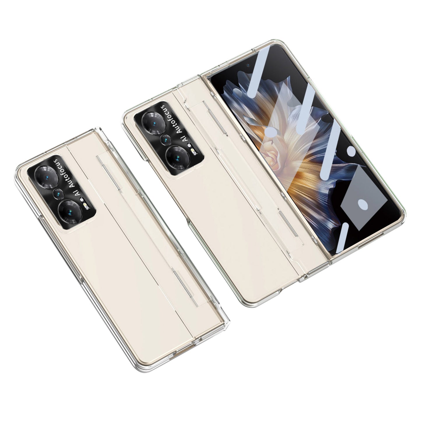 For Honor Magic Vs 5G / Vs Ultimate 5G Hinge Protection PC Phone Case All-Inclusive Anti-Drop Cover with Tempered Glass Screen Film