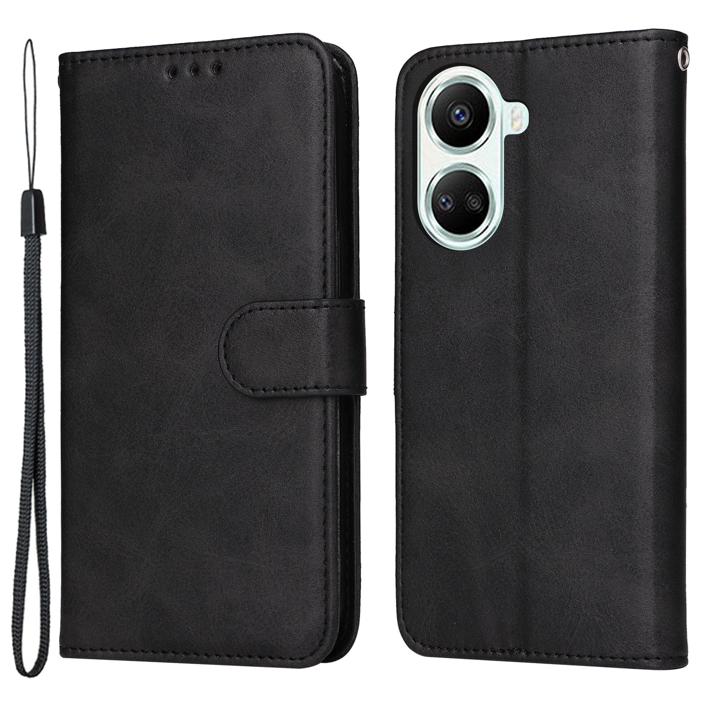 For Huawei nova 10 SE 4G Shockproof PU Leather Stand Case Calf Texture Folio Flip Phone Wallet Cover