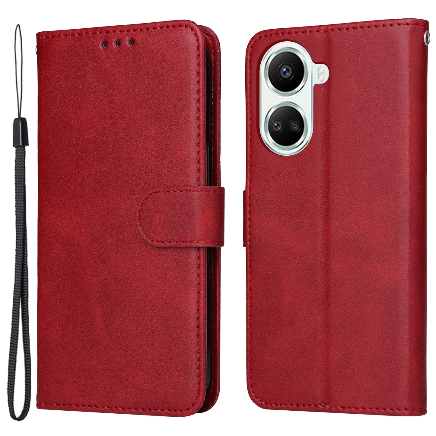 For Huawei nova 10 SE 4G Shockproof PU Leather Stand Case Calf Texture Folio Flip Phone Wallet Cover