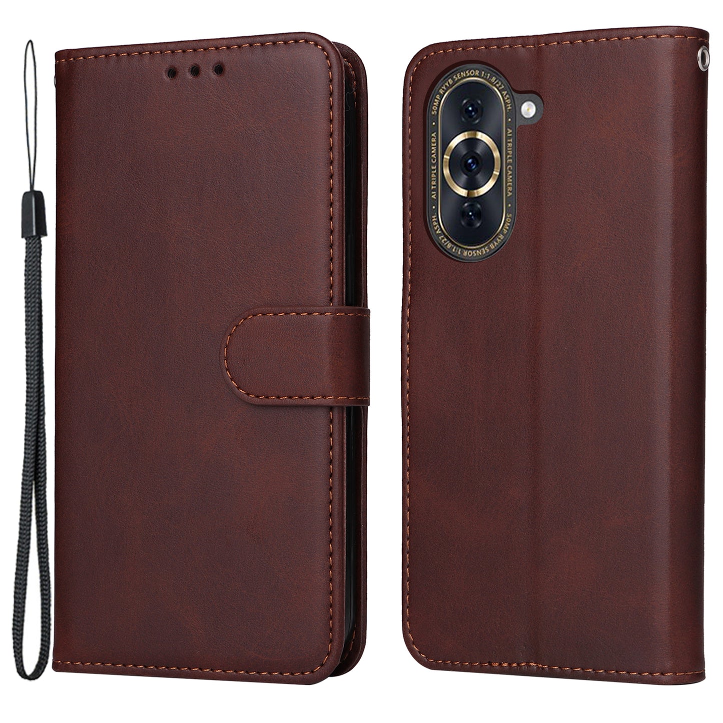 For Huawei nova 10 Pro 4G Calf Texture PU Leather Cell Phone Case Stand Wallet Magnetic Clasp Cover Protector