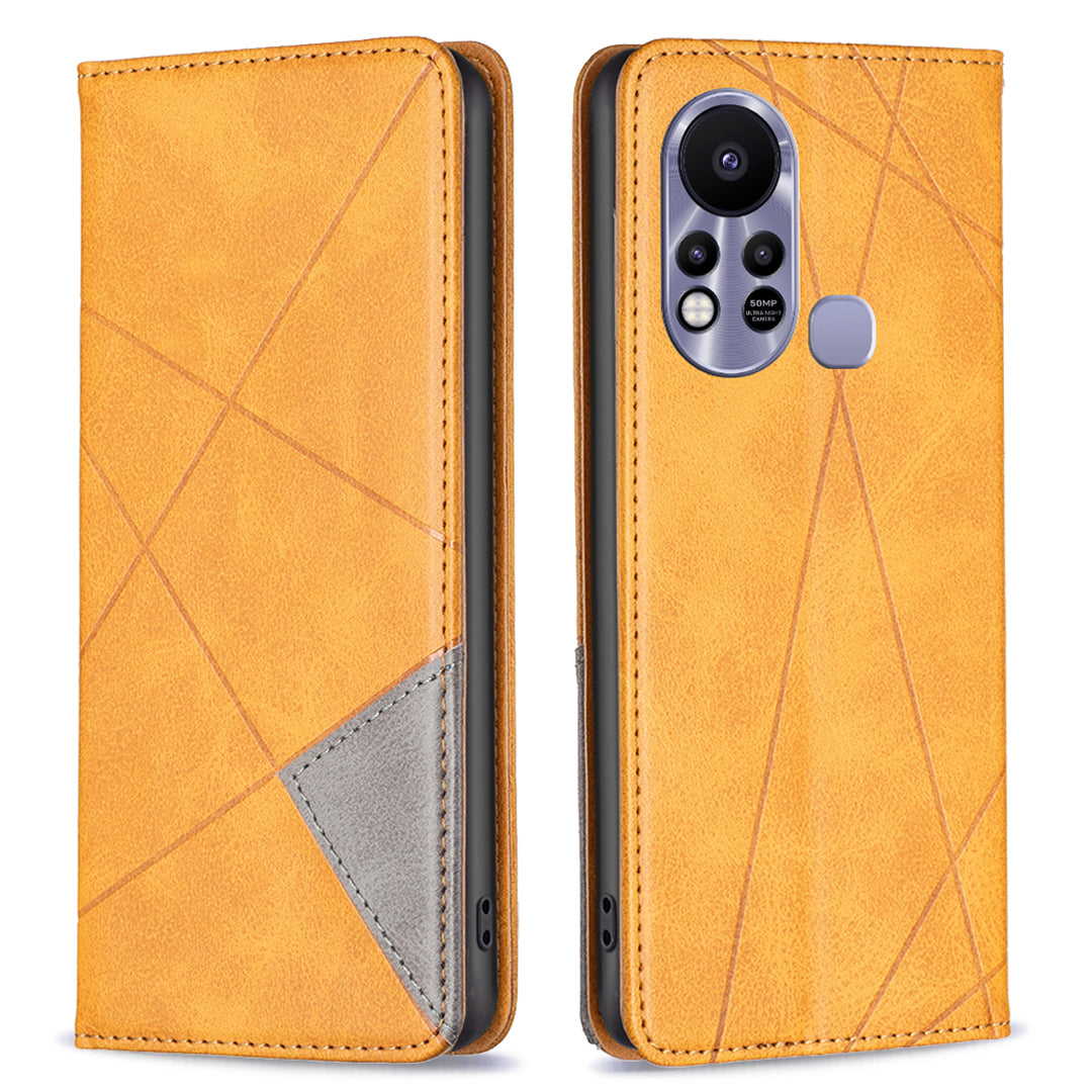 For Infinix Hot 11s / Hot 11T BF Imprinting Pattern Series-1 Geometric Imprinted Leather Phone Case Card Holder Magnetic Closure Anti-drop Cell Phone Cover Stand