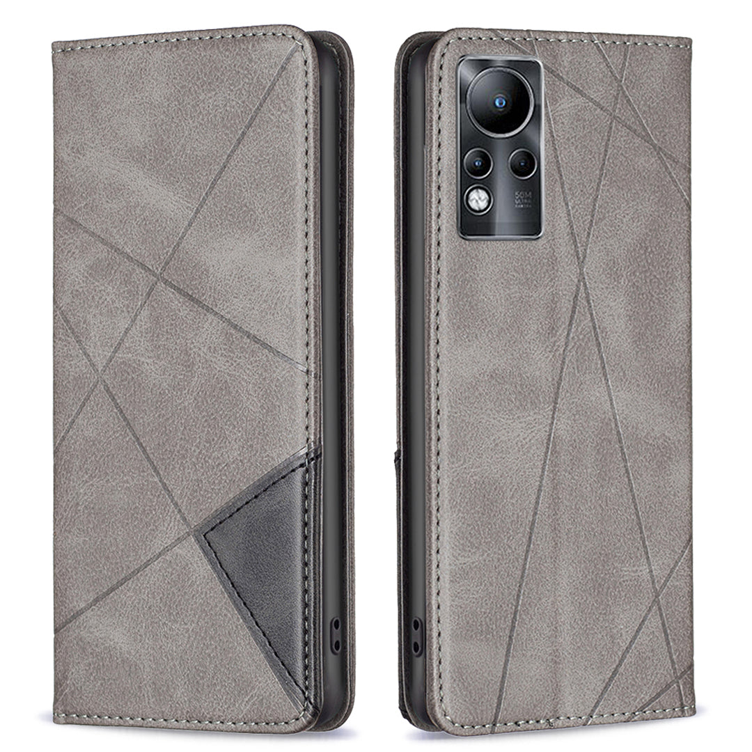 For Infinix Note 11 Full Protection Phone Case BF Imprinting Pattern Series-1 PU Leather Magnetic Closure Cover with Card Holder Stand