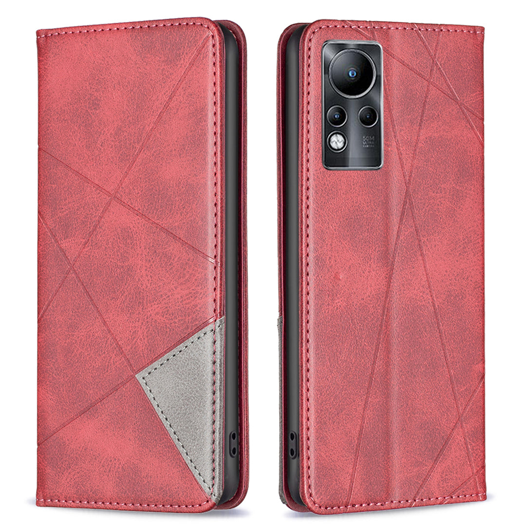For Infinix Note 11 Full Protection Phone Case BF Imprinting Pattern Series-1 PU Leather Magnetic Closure Cover with Card Holder Stand