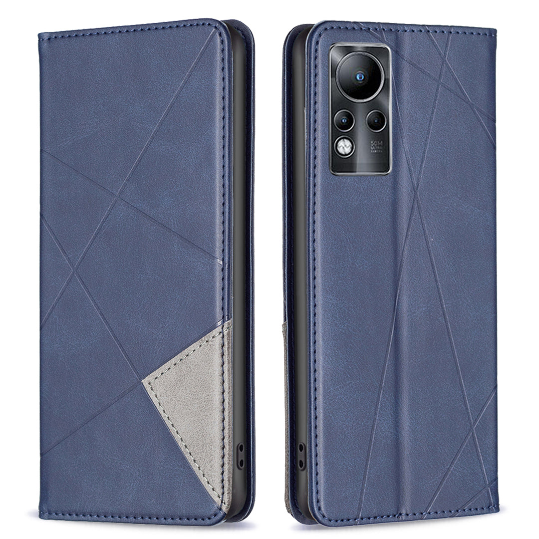 For Infinix Note 11 Full Protection Phone Case BF Imprinting Pattern Series-1 PU Leather Magnetic Closure Cover with Card Holder Stand