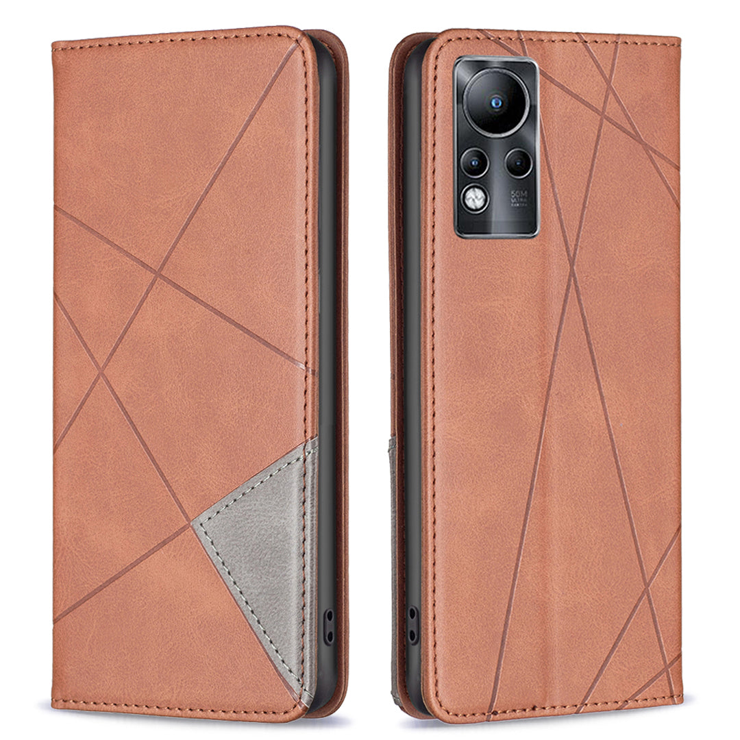 For Infinix Note 11 Full Protection Phone Case BF Imprinting Pattern Series-1 PU Leather Magnetic Closure Cover with Card Holder Stand